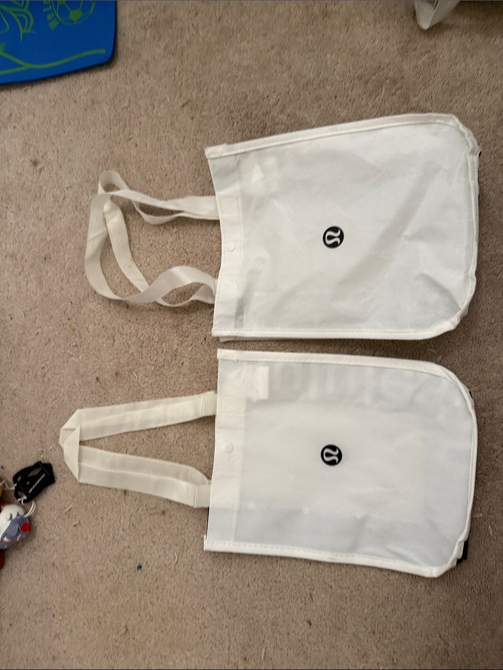 Lululemon White Logo Tote Bag - Set of 2